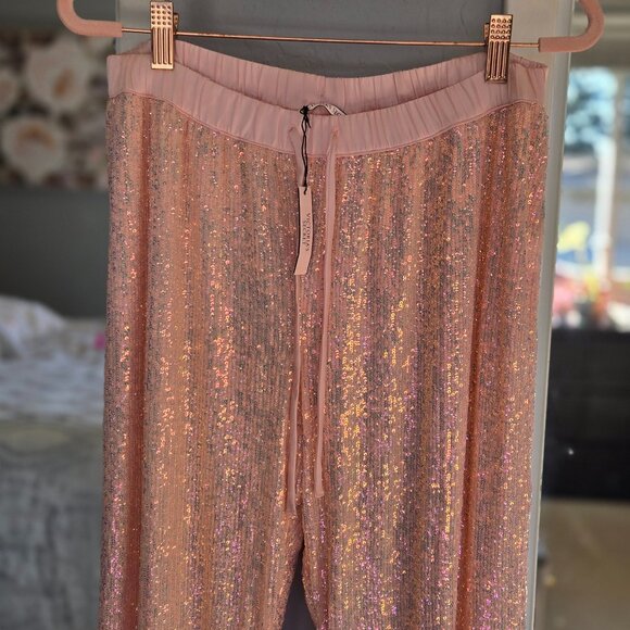 NWT: Victoria's Secret Bling Sequin Lounge Jogger Pajama Pants - Size Medium - Picture 3 of 5
